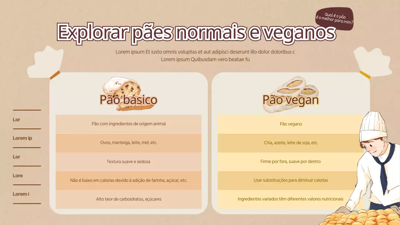 Comparação de conceitos de embalagens de pão com tons castanhos