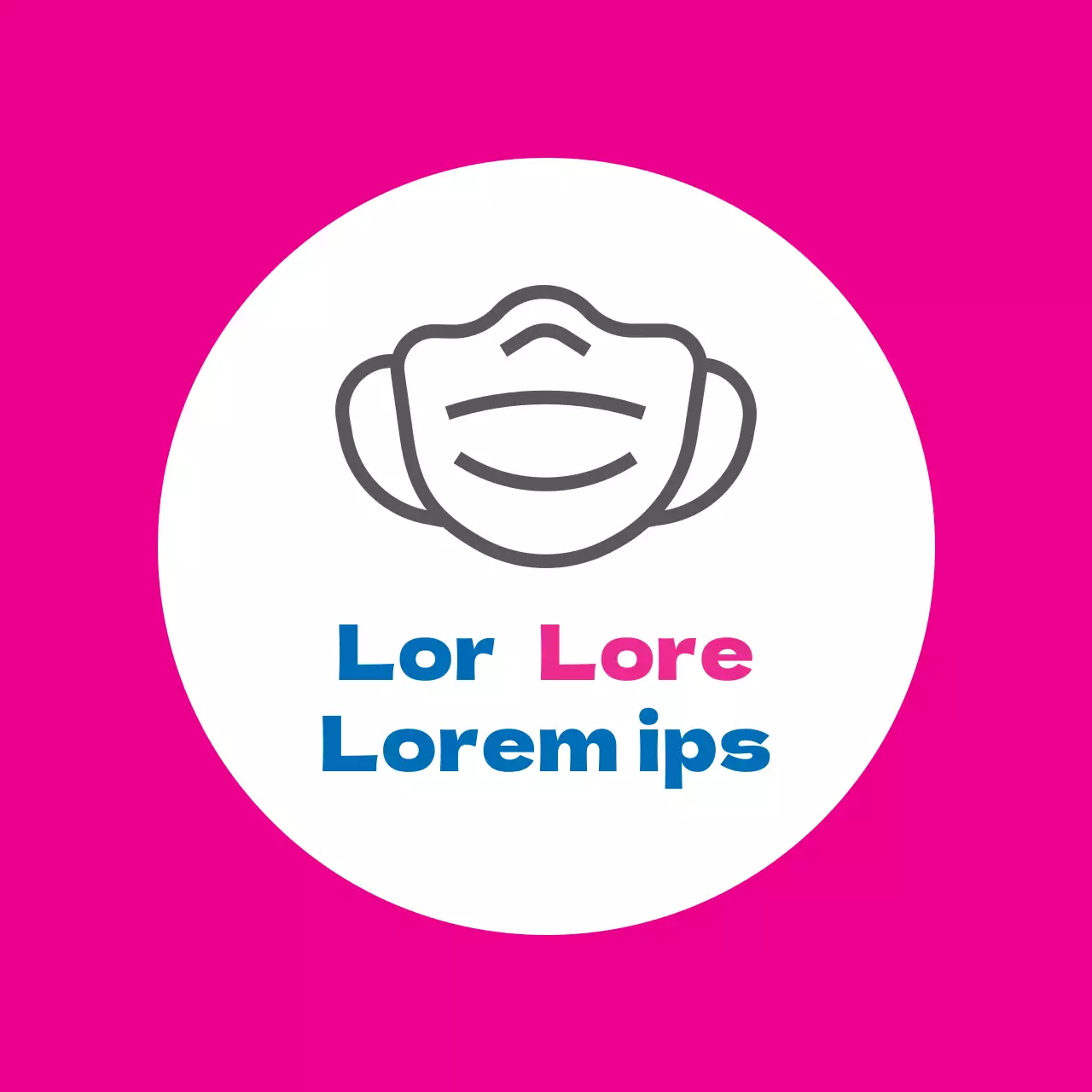 Wie man eine rosa-blau illustrierte Corona-Maske trägt