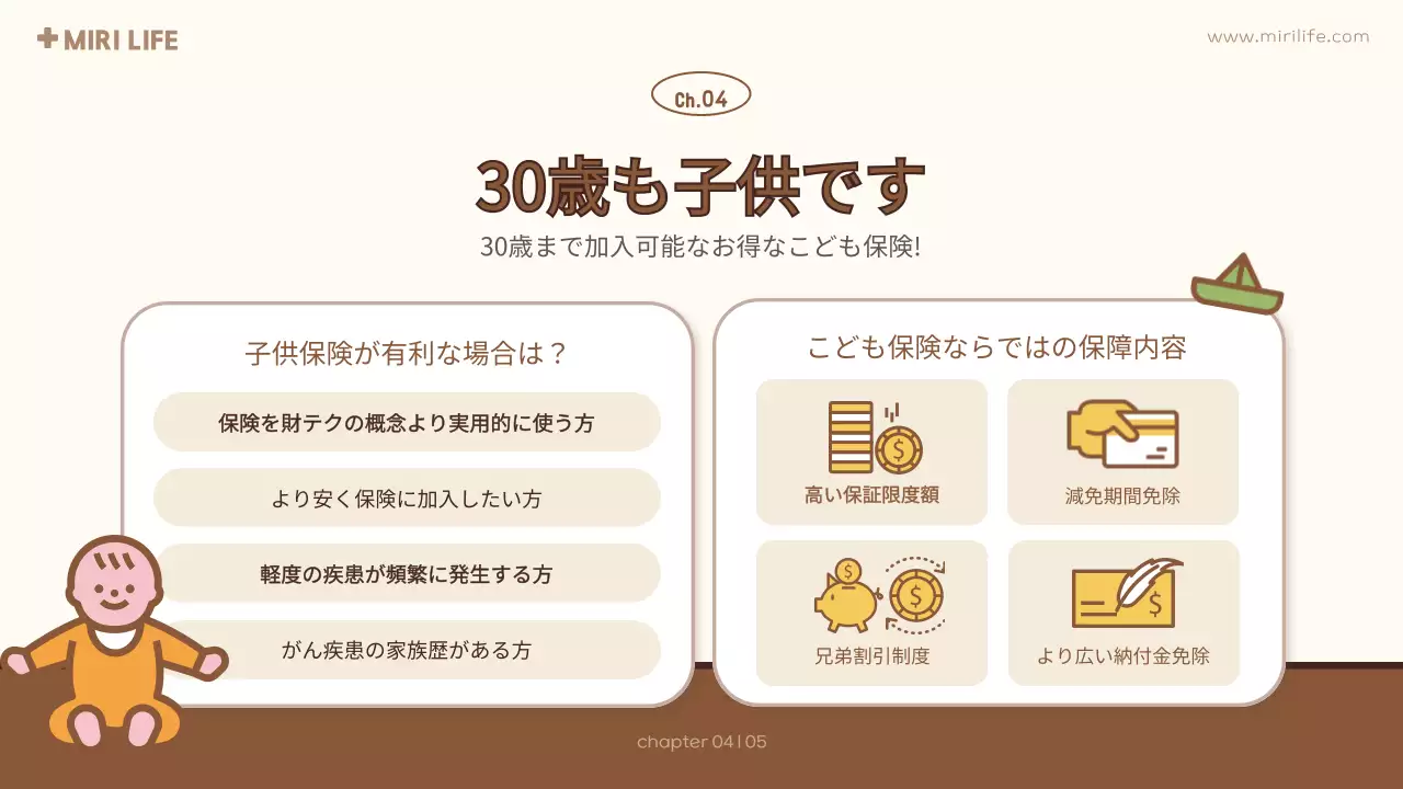 茶色 かわいい 保険 資料 プレゼンテーション