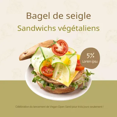 Réductions pour les sandwichs dans les tons beige-vert