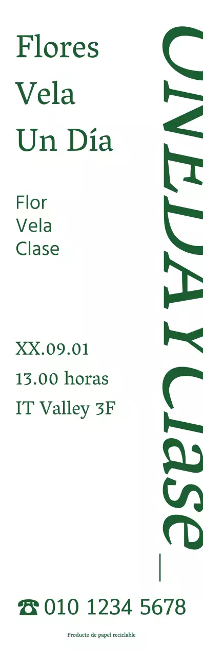 Sobre la clase de un día: una sencilla vela floral de estilo escultórico y sentimental en color verde.