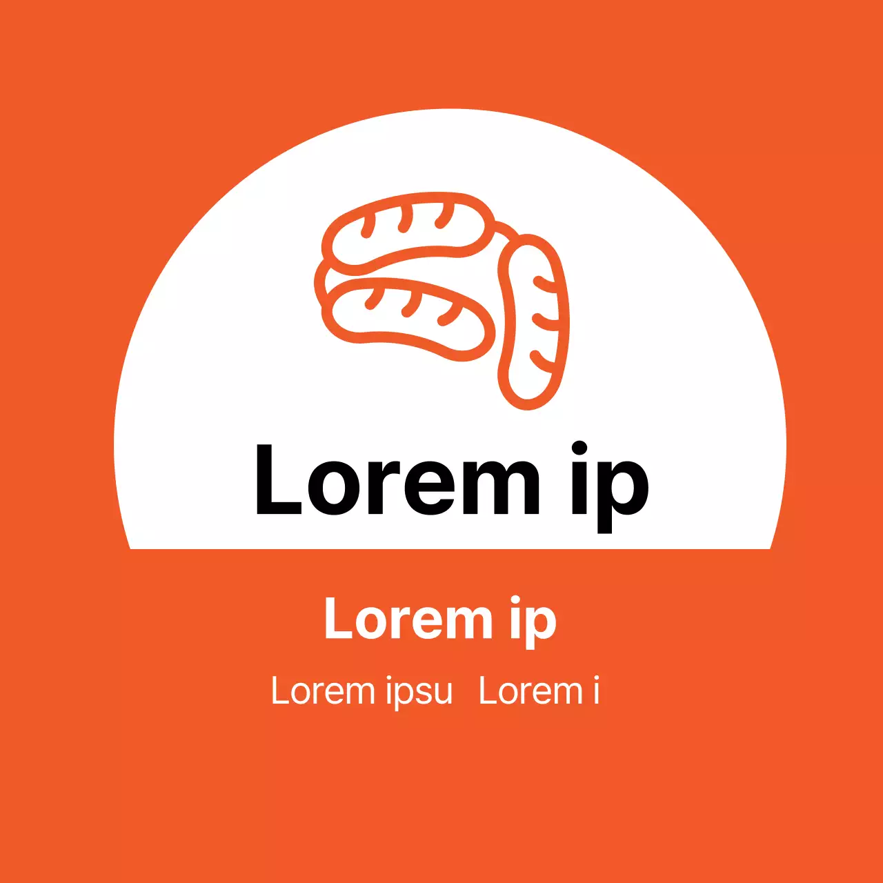 Illustration orange propre restaurant saucisse kimbap étiquette promotionnelle