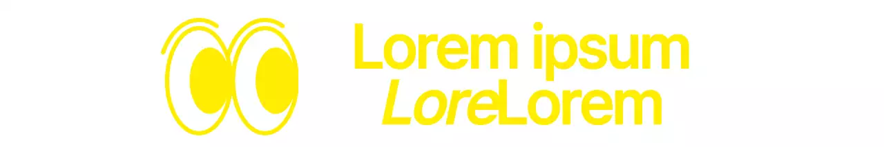 Semplice illustrazione di un occhio che rimbalza in giallo combinata con una frase di testo per un caffè in stile