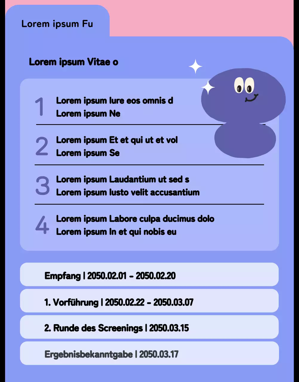 Niedlicher Kurzform-Wettbewerb mit bunten Formen und Illustrationen