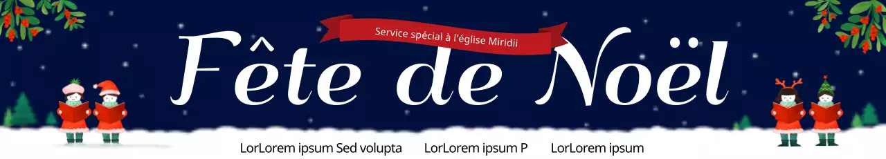 Bannière de Noël bleu marine avec ciel étoilé