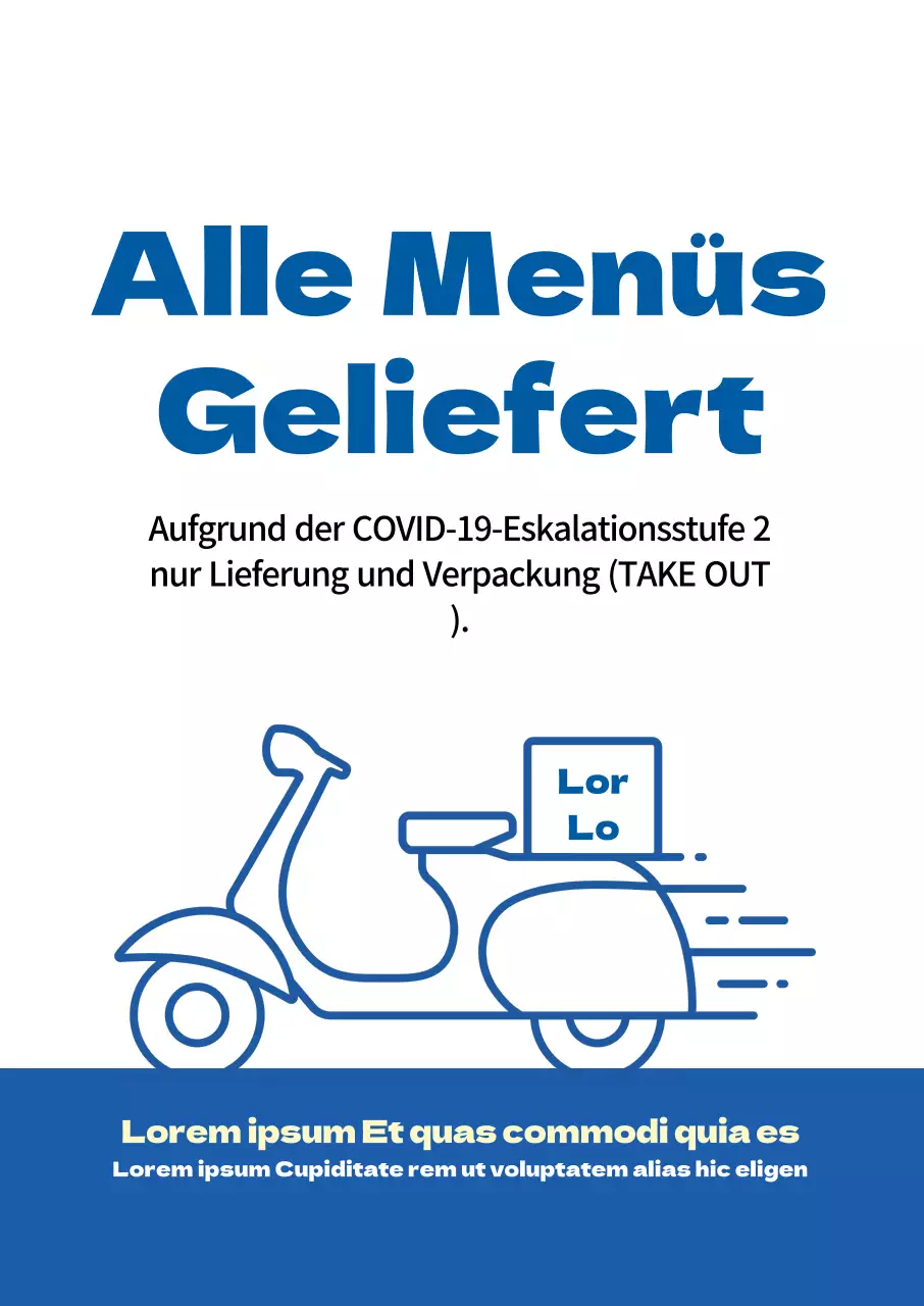 Blaue Illustration COVID-19 Ladenverpackung Lieferung