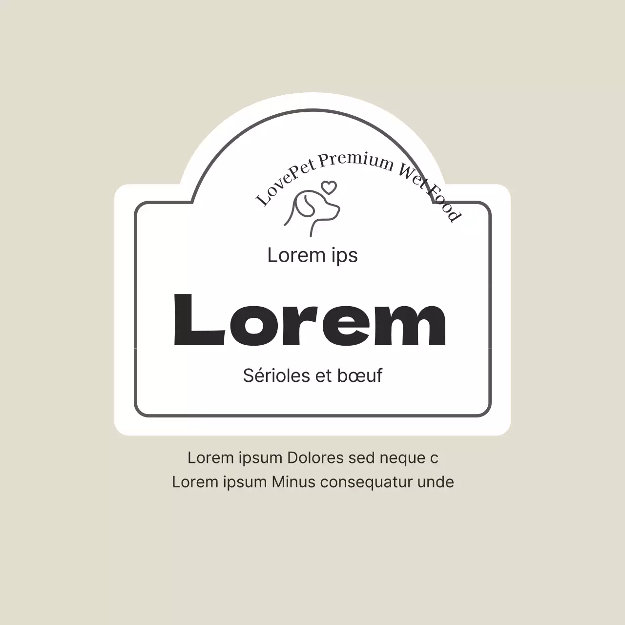 Beige Puppy Neat Food Label