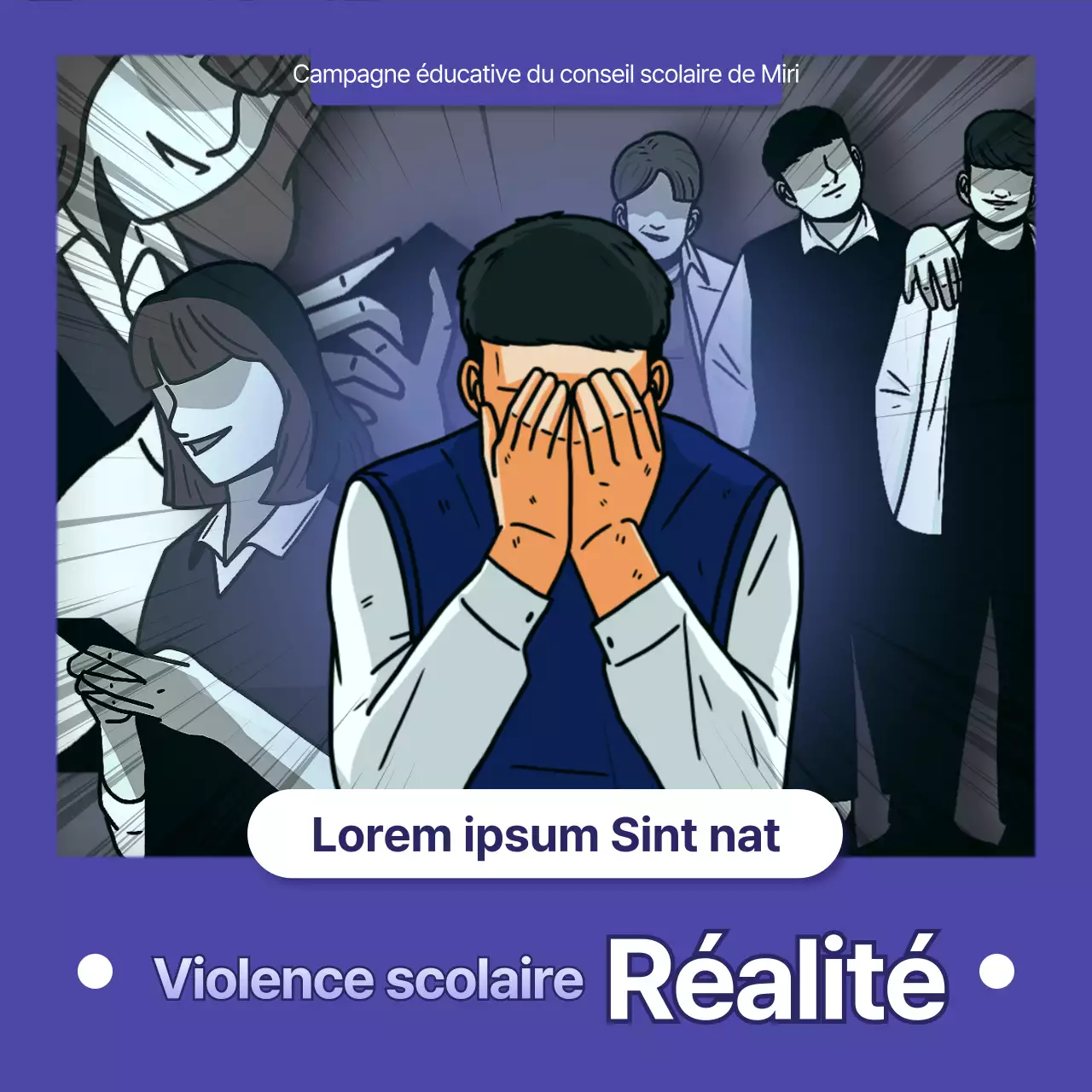 Une campagne d'action sociale avec une touche de bleu