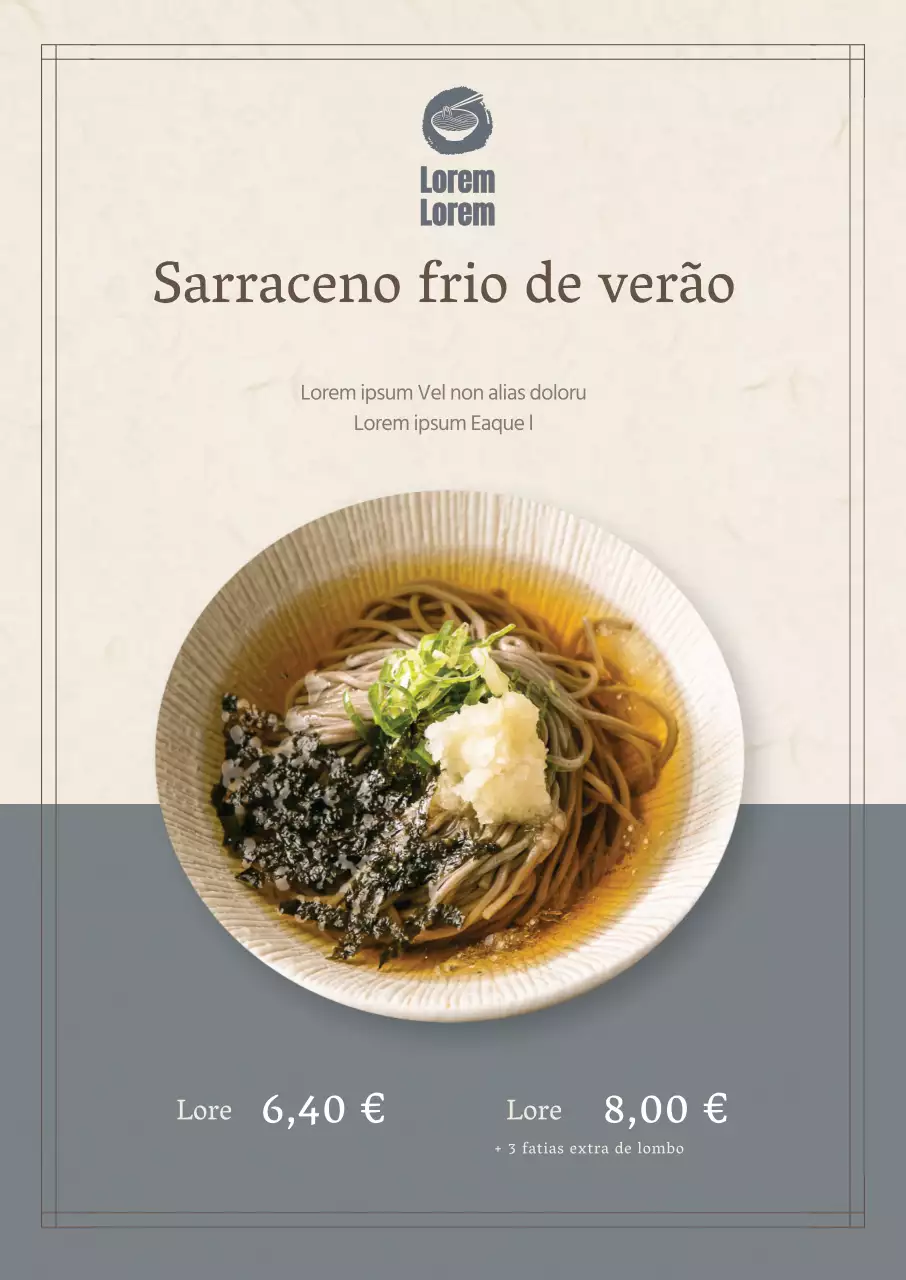 Cartaz de comida de verão em cores suaves