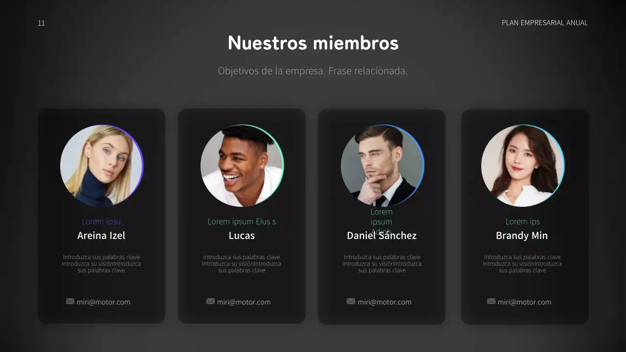 Plan de negocio anual de automoción con concepto de gráficos en movimiento azul y negro