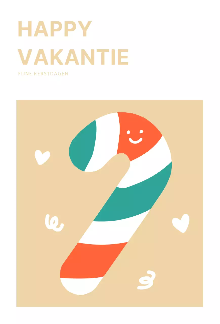 Witte Schattige Kerst Snoep Postkaart