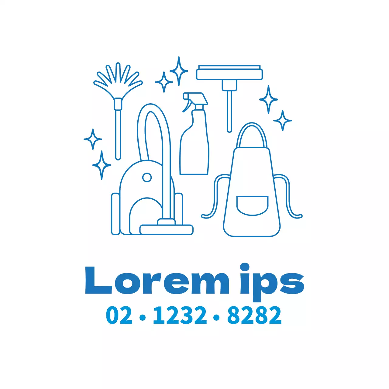 Lila Illustration zur Werbung für einen ordentlichen Reinigungsdienst