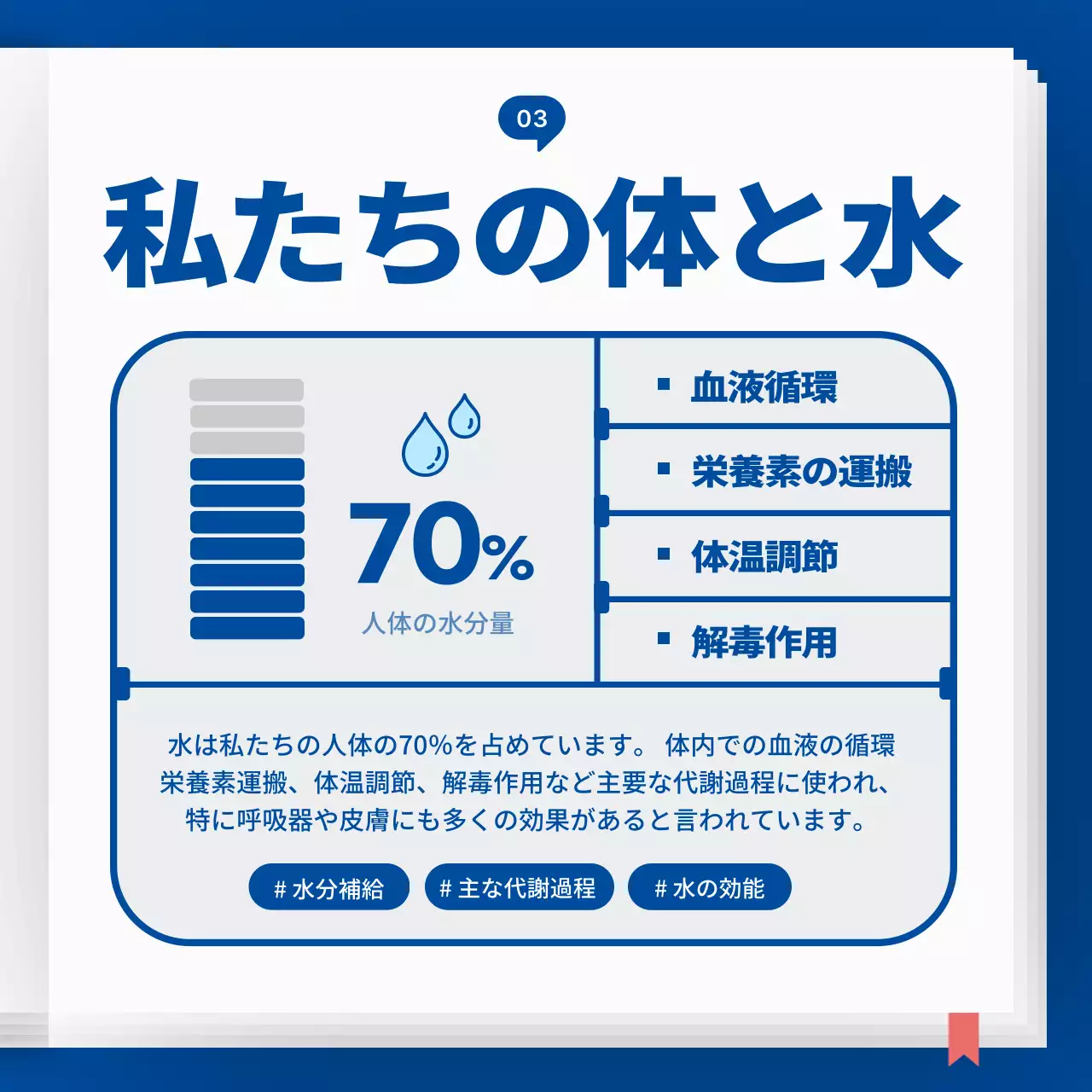 青 シンプル 教育 ポスター Instagram カルーセル