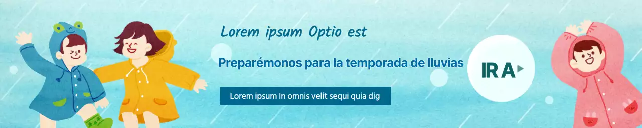 Preparándose para la temporada de lluvias con un bonito concepto de ilustración en azul claro