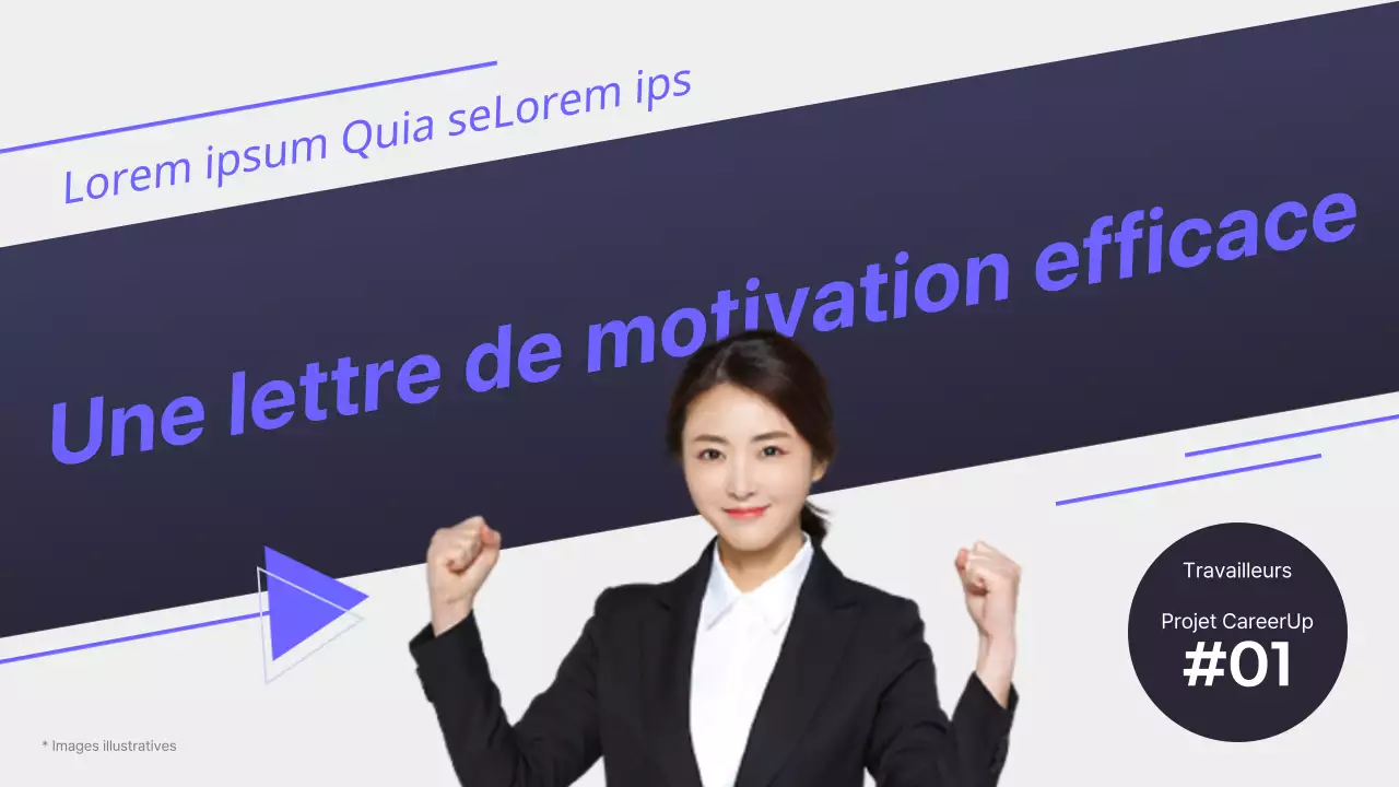 Concept de photo de lieu de travail en dégradé bleu marine pour votre lettre de motivation