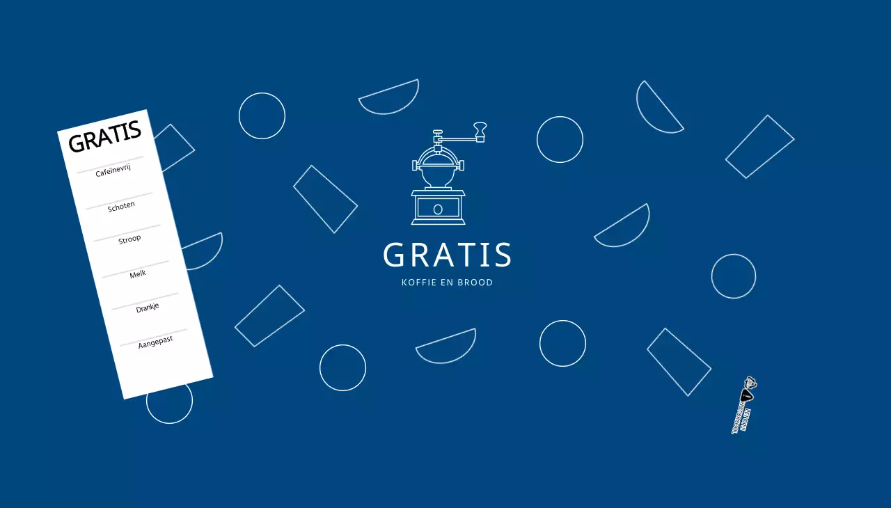 Moderne café papieren bekers met een blauw geometrisch patroon