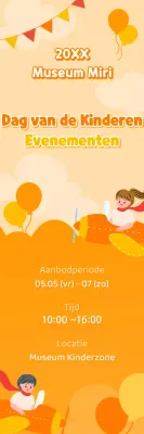 Fel oranje evenementbanner voor kinderdag