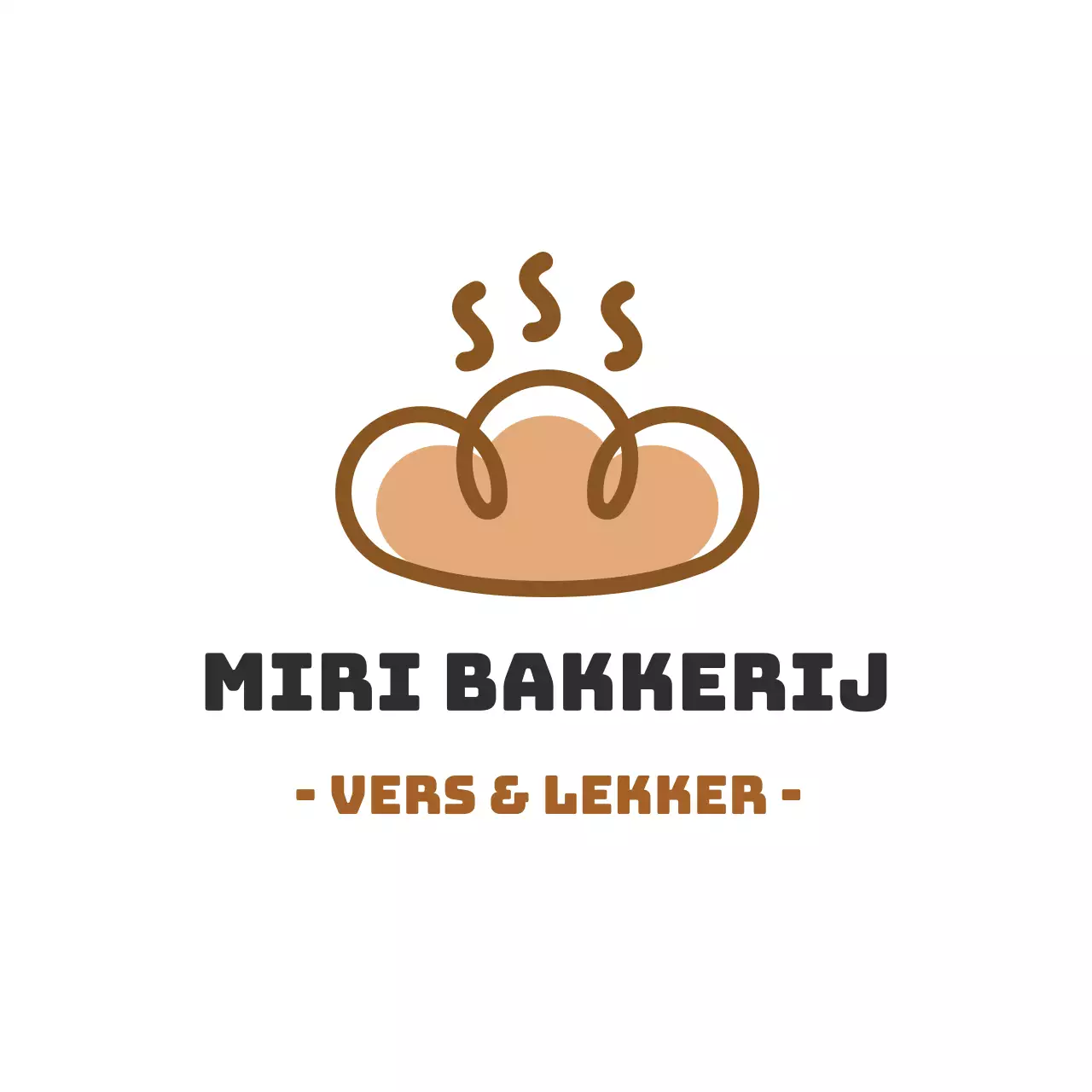 Bruine illustratie schoon restaurant bakkerij etiket