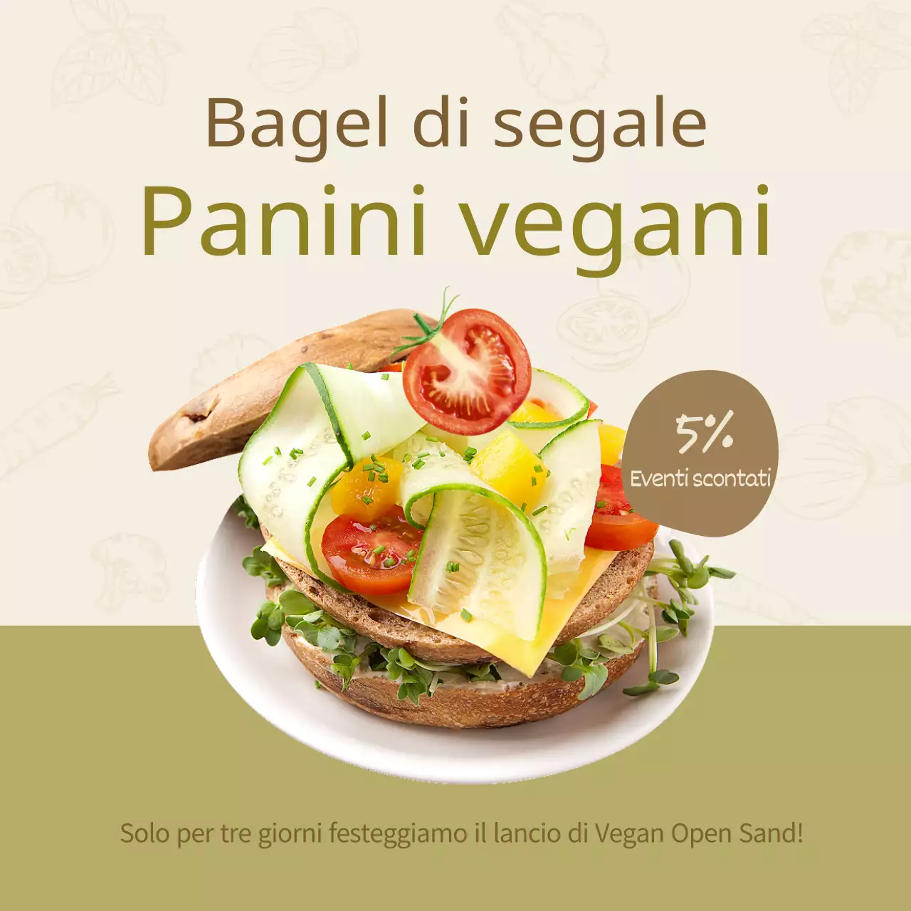 Sconti per panini con tonalità beige-verde