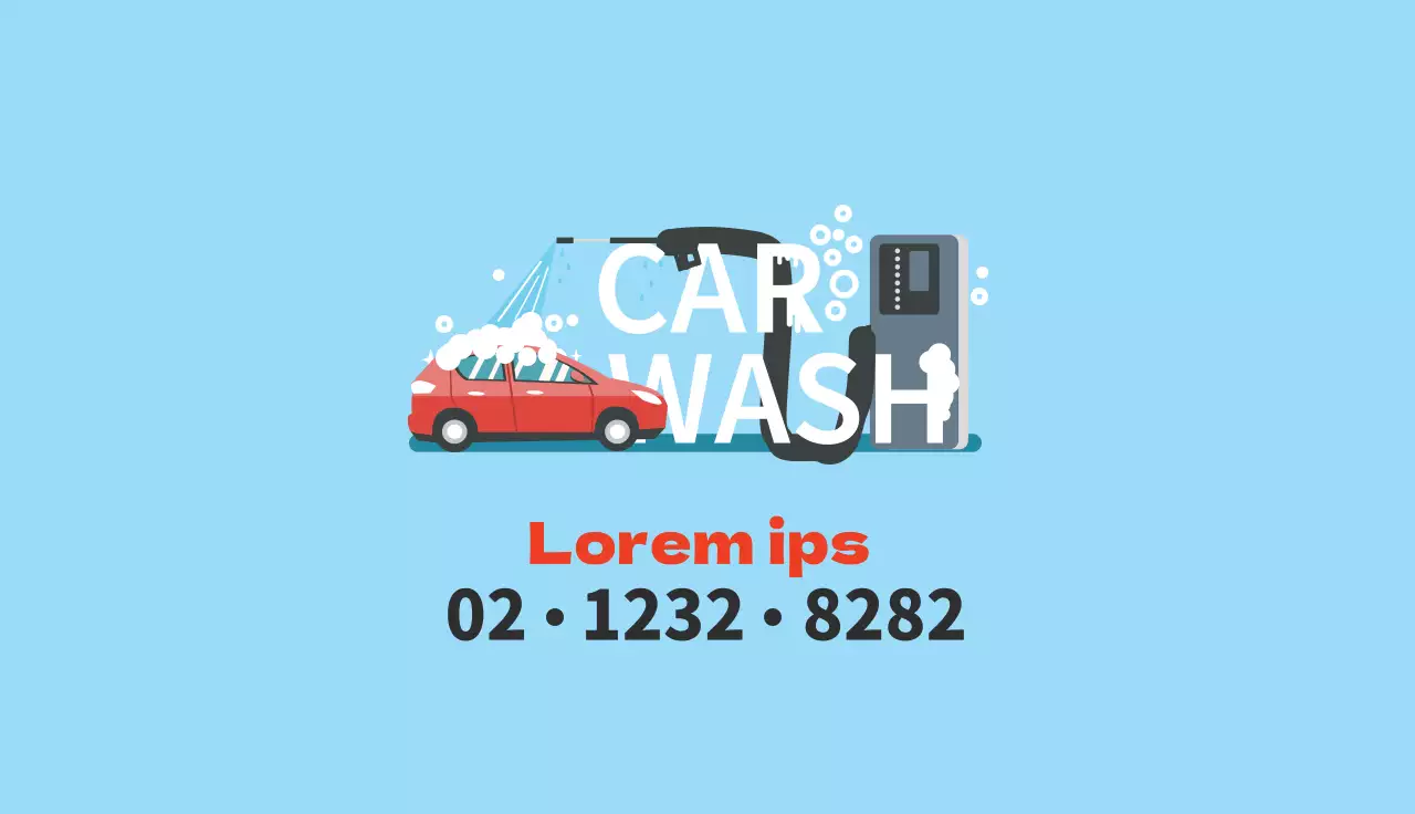 Ilustración azul cupón de lavado de coches neat
