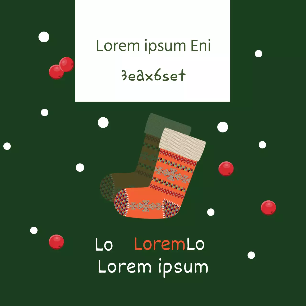 Etichetta regalo calzino rosso verde illustrazione Natale