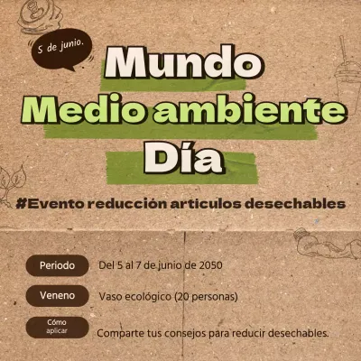 Evento del Día del Medio Ambiente con el concepto de textura de papel verde y marrón