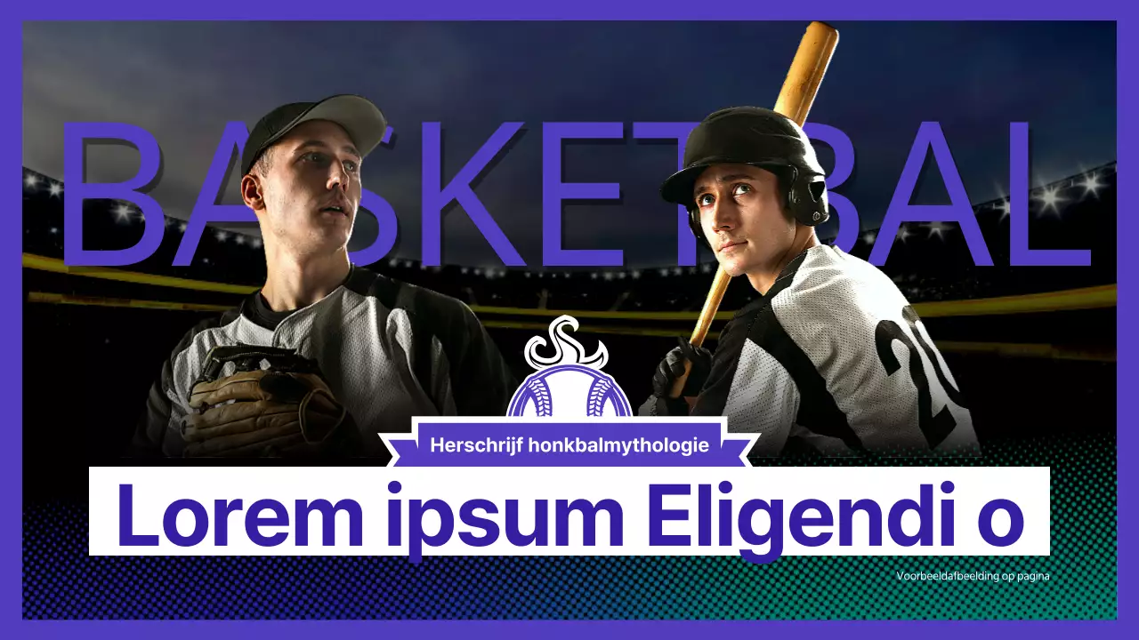 Baseball Player Match Concept Honkbal spelthema met een majestueuze sfeer in indigopaars