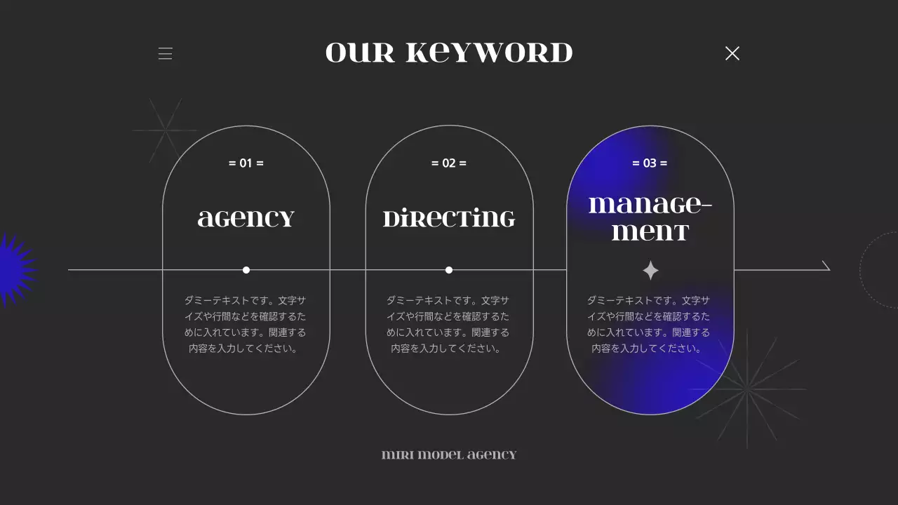 黒 モダン モデル 会社案内 プレゼンテーション