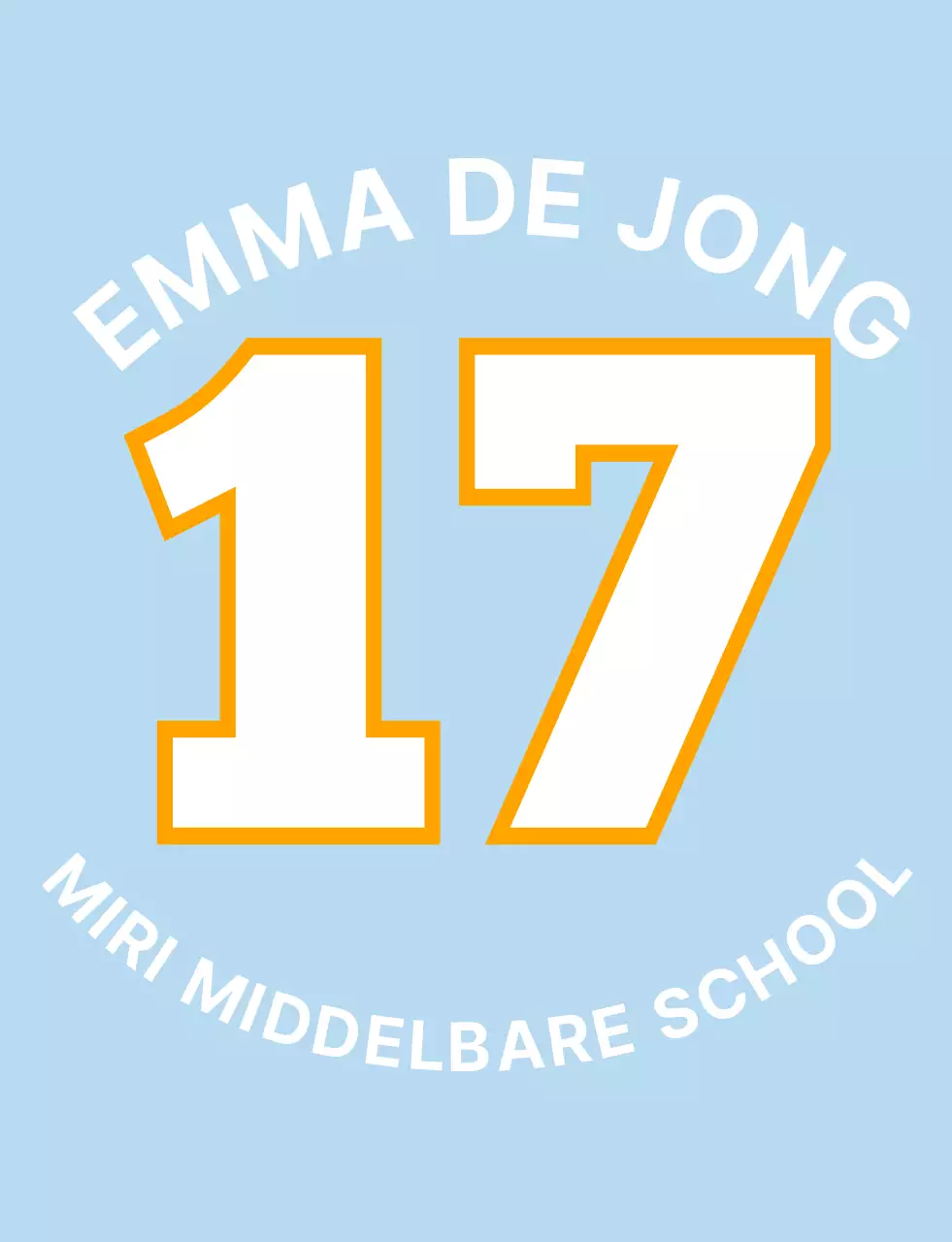 Hemelsblauw pastel t-shirt voor schoolteam