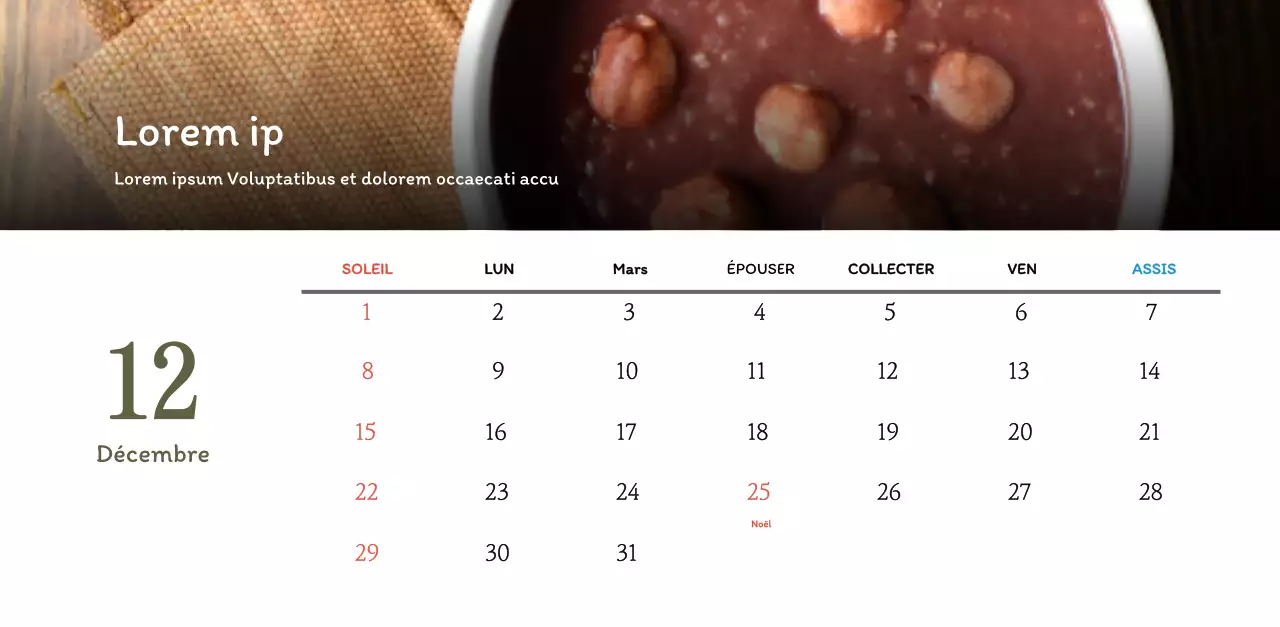 Calendrier des coupons de restaurants coréens traditionnels en beige et marron