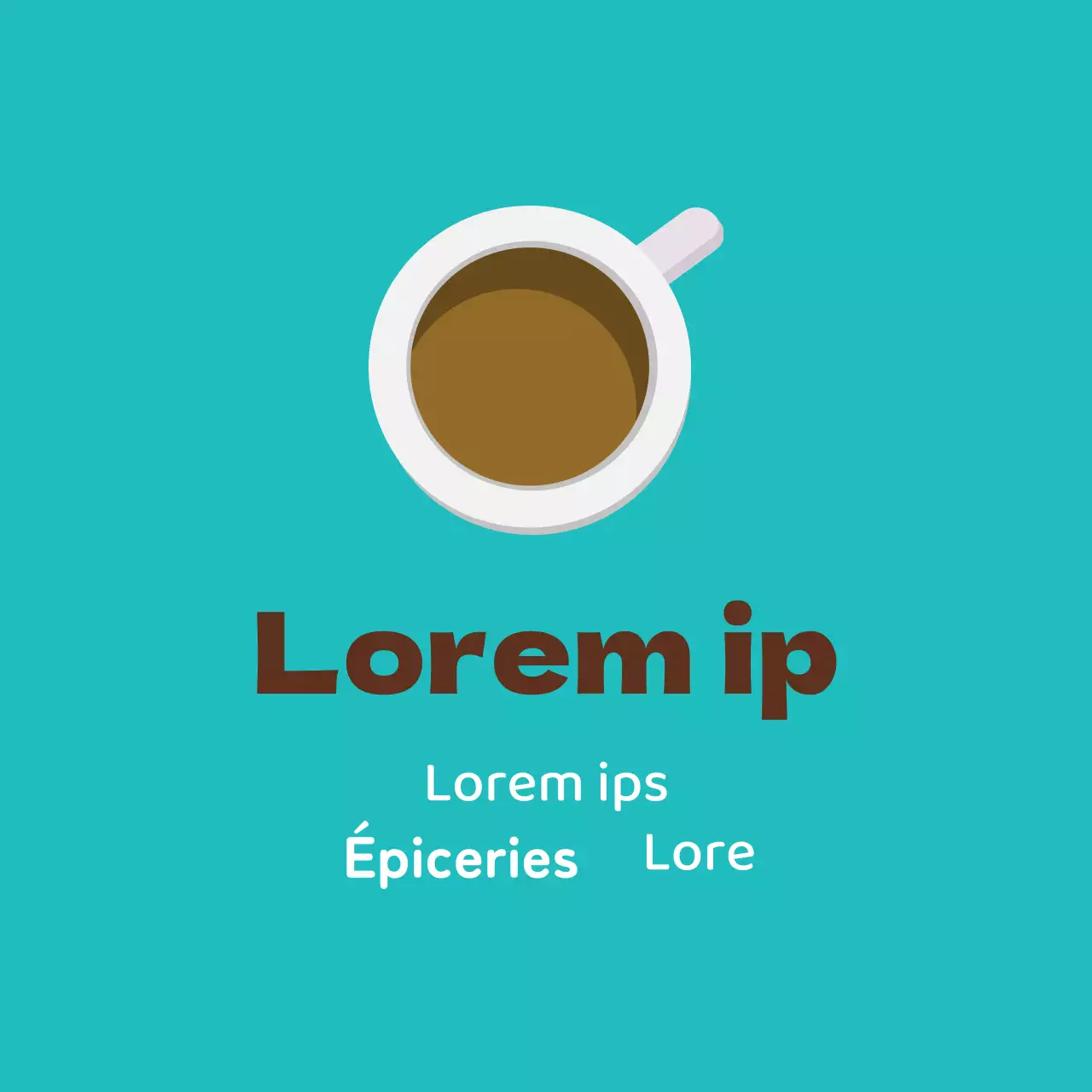 Étiquette d'emballage de café illustrée brun menthe