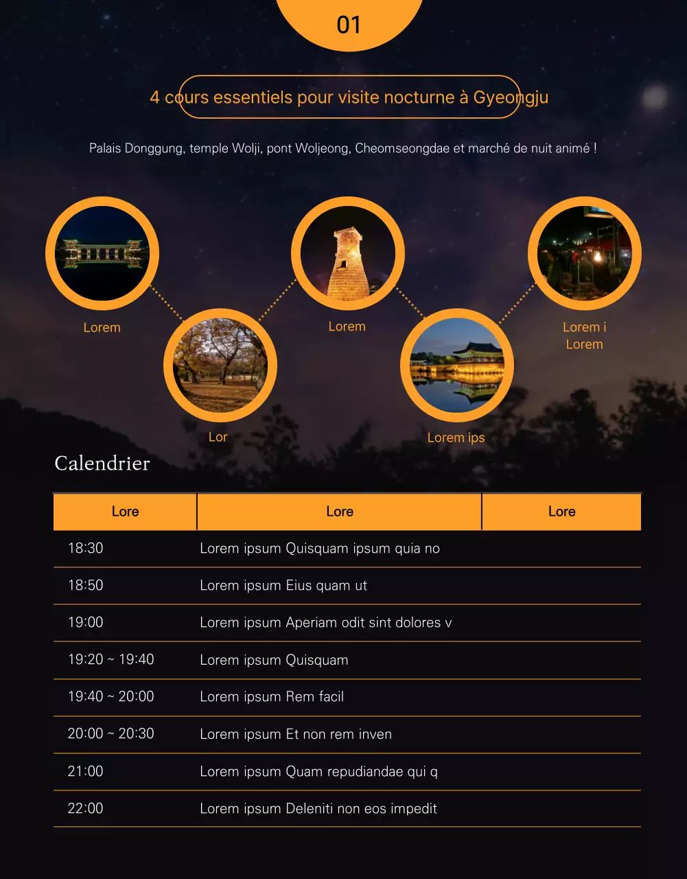 Gyeongju Excursions d'une journée Gyeongju Moonlight Walks Pre-Tours Sites historiques Visites culturelles 8 juin Gyeongju Citizens' Day Promotion des agences de voyage