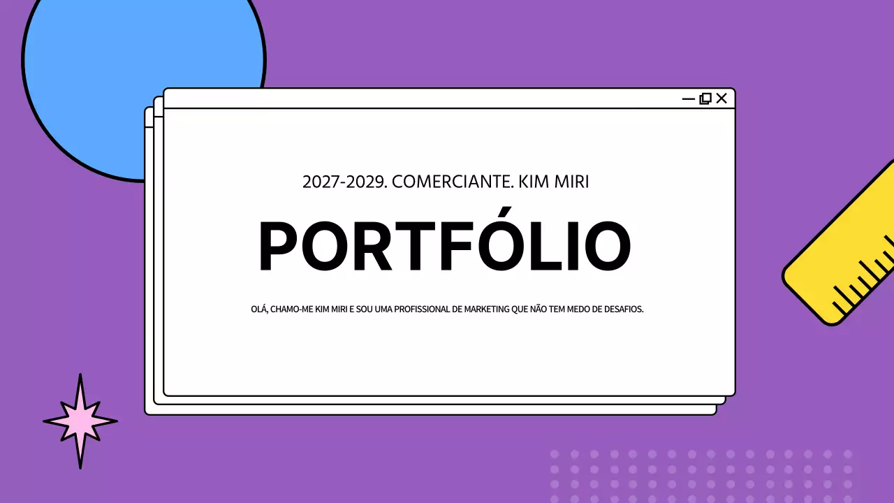 Portfolio de conceitos de ecrã de computador colorido