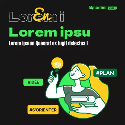 Noir Vert Vert Jaune Illustration simple à fort contraste concept département introduction thème