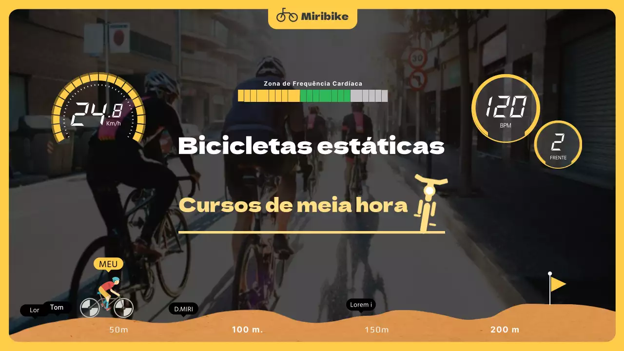 Ride Game Concept Percurso de bicicleta interior em amarelo