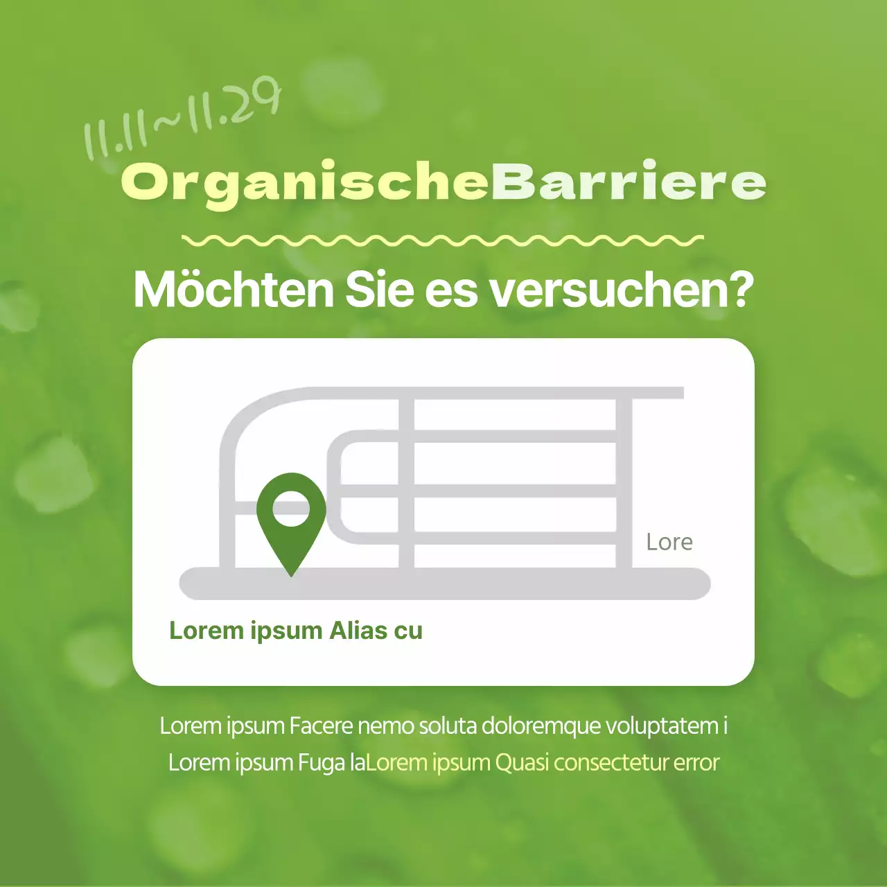 Veranstaltungen zur Überprüfung der Bio-Haut mit grünem Hintergrund