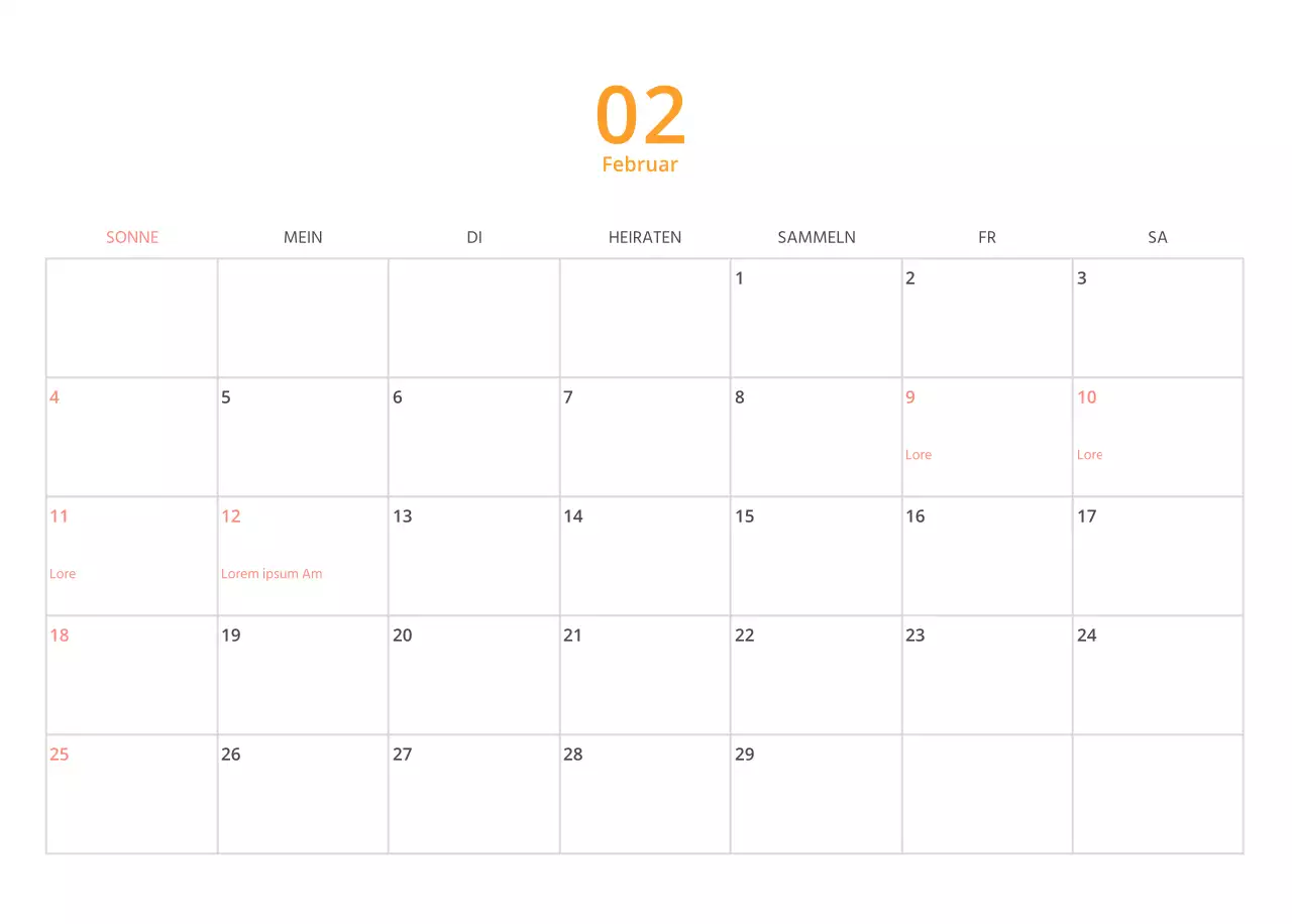 Mehrfarbiger Bildkalender