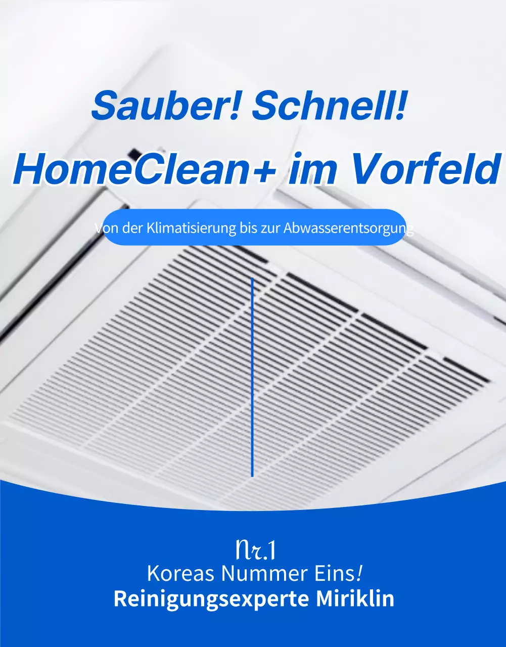 Blauer, sauberer und professioneller Reinigungsservice für Klimaanlagen (Detailseite)