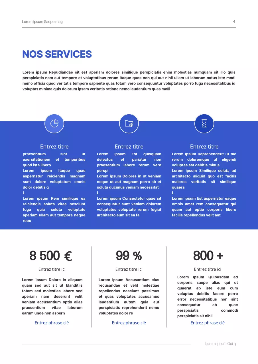 Proposition commerciale simple en bleu