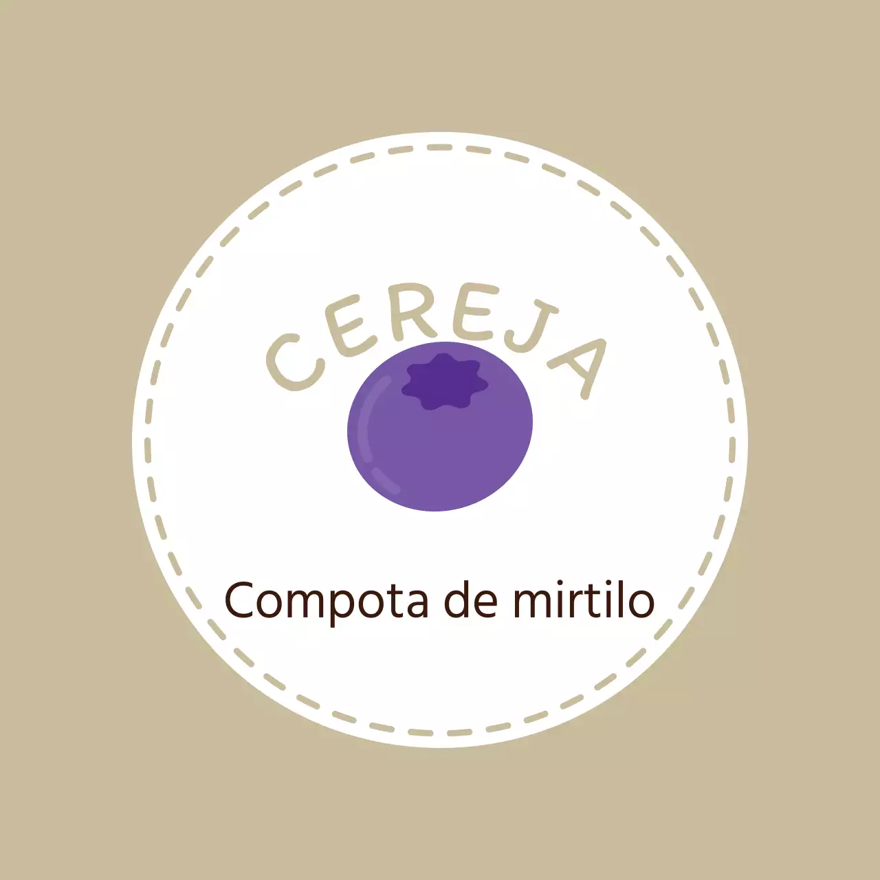 Uma etiqueta de café bege e sentimental