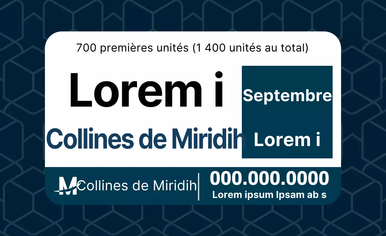Conception de packs chauds pour promouvoir des appartements et des bâtiments sur fond géométrique.