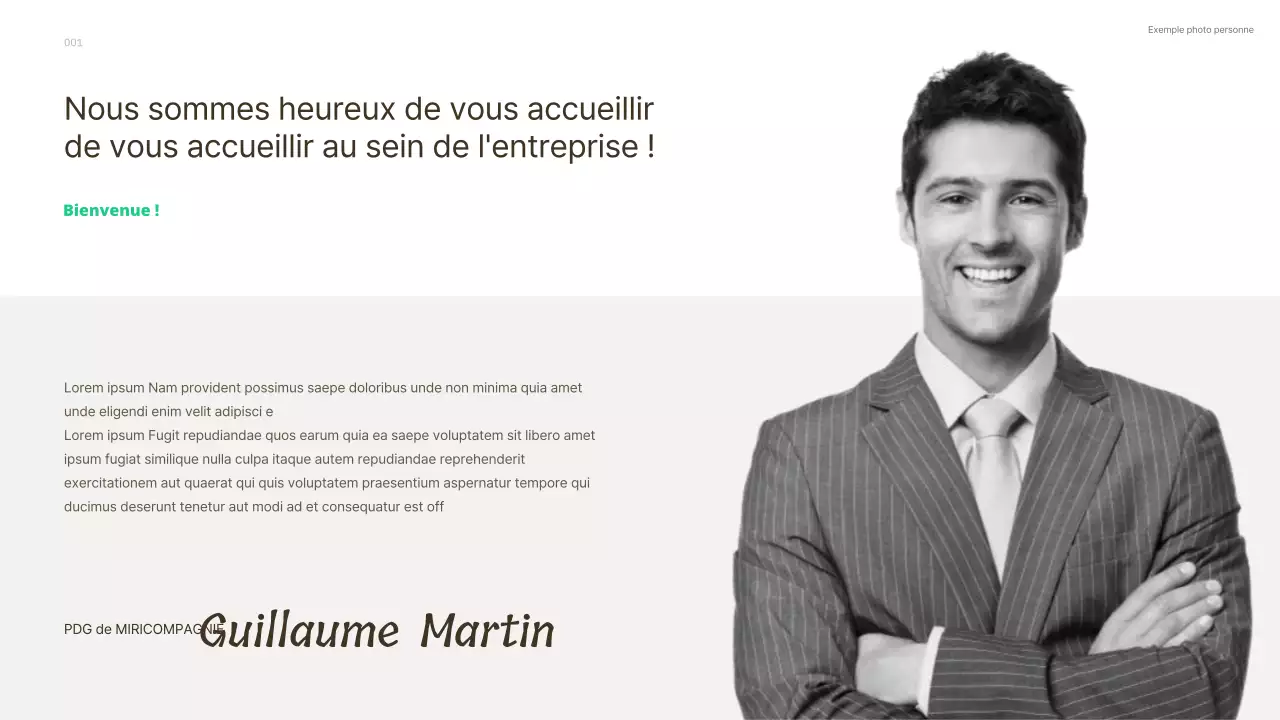 Un guide du nouvel embauché simple et basique avec des accents verts