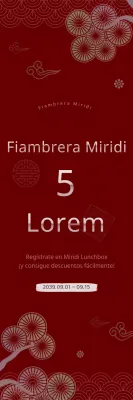 Descuento en las tradicionales cajas bento de concepto coreano en rojo y blanco