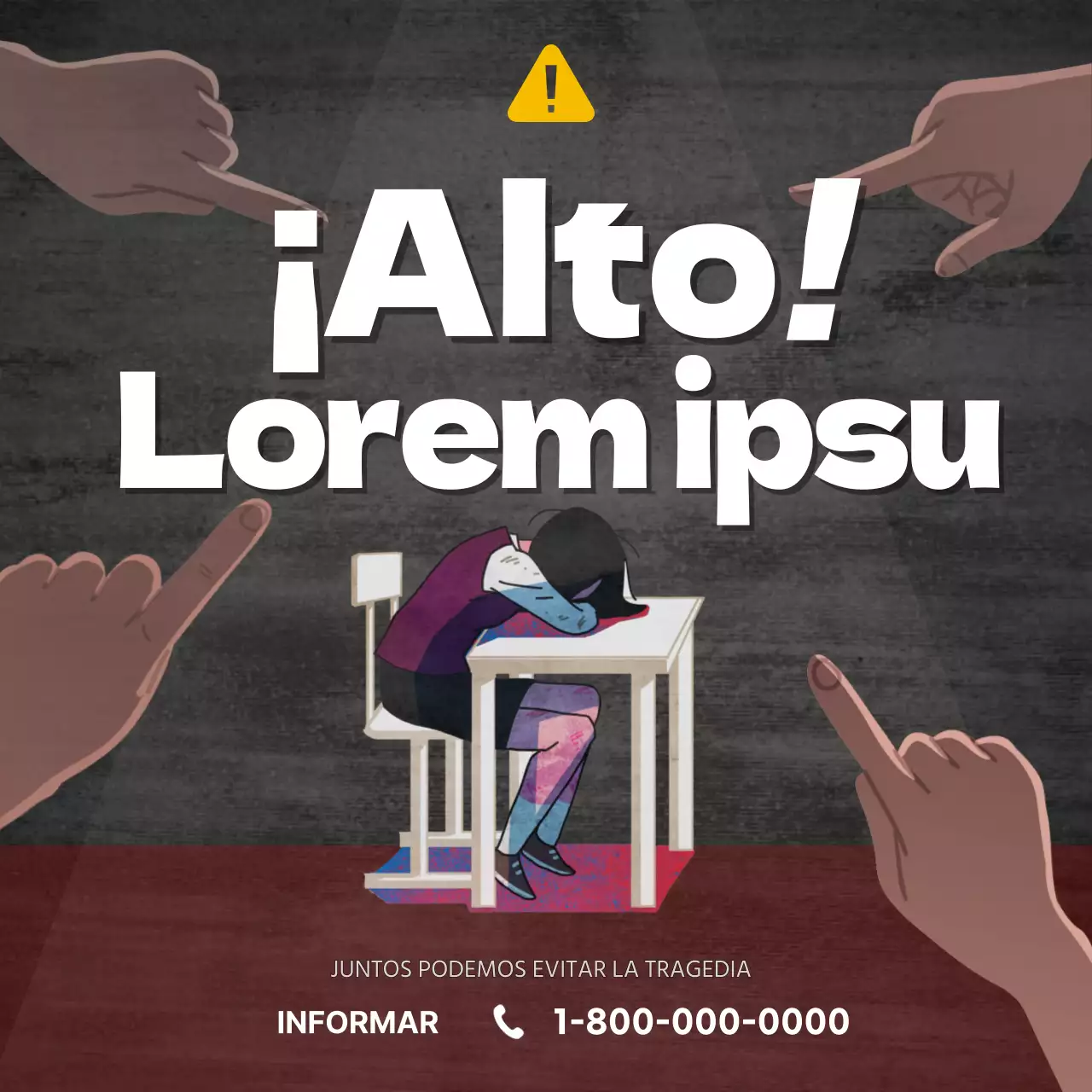 tema negro y amarillo de advertencia de violencia escolar