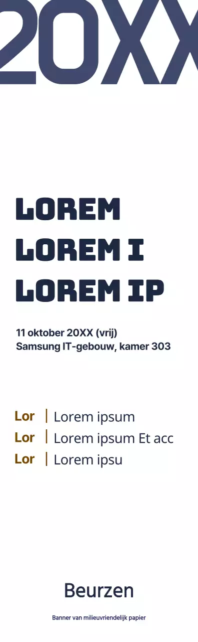 Eenvoudige stijl in marineblauw en bruin Informatie voor de najaarsconferentie