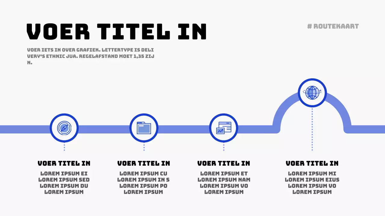Eenvoudig stappenplan grafiekontwerp in blauw en marineblauw