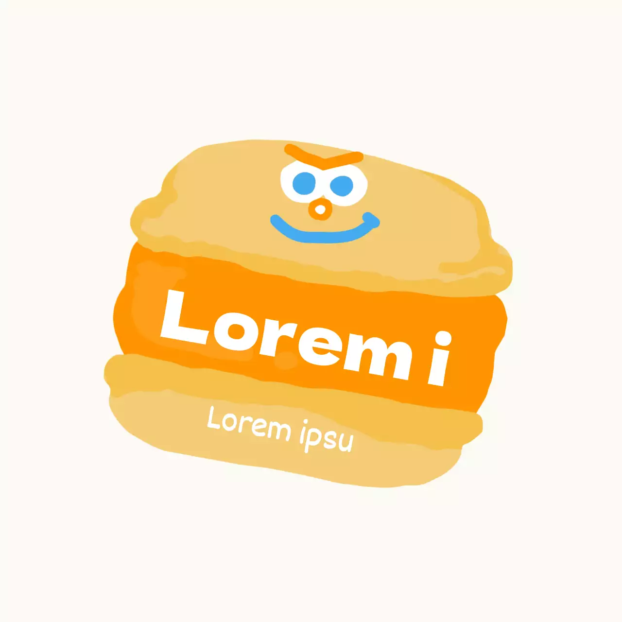 Ilustração de um bonito macaron cor de laranja