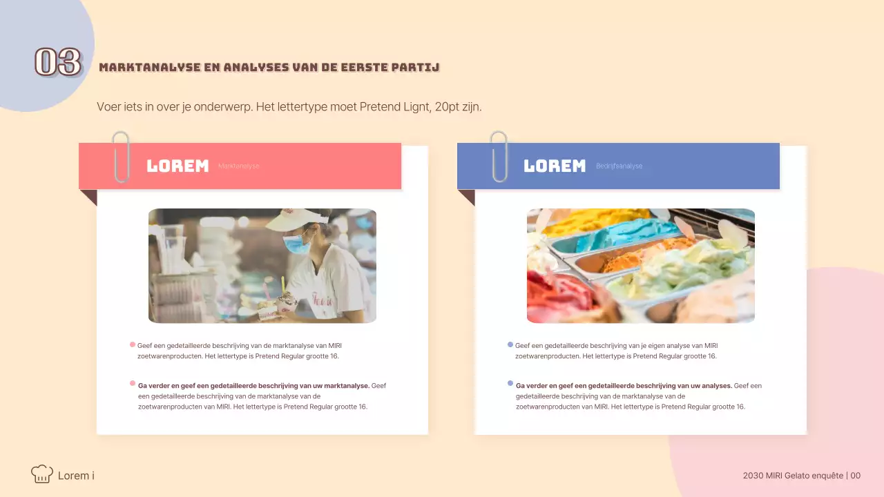 De trend naar pastelkleurige gelato analyseren Consumentenenquêtes