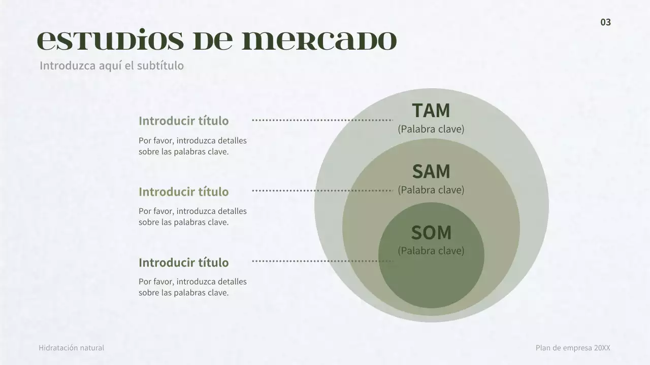 Plan de negocio para un concepto de dermocosmética verde oscuro