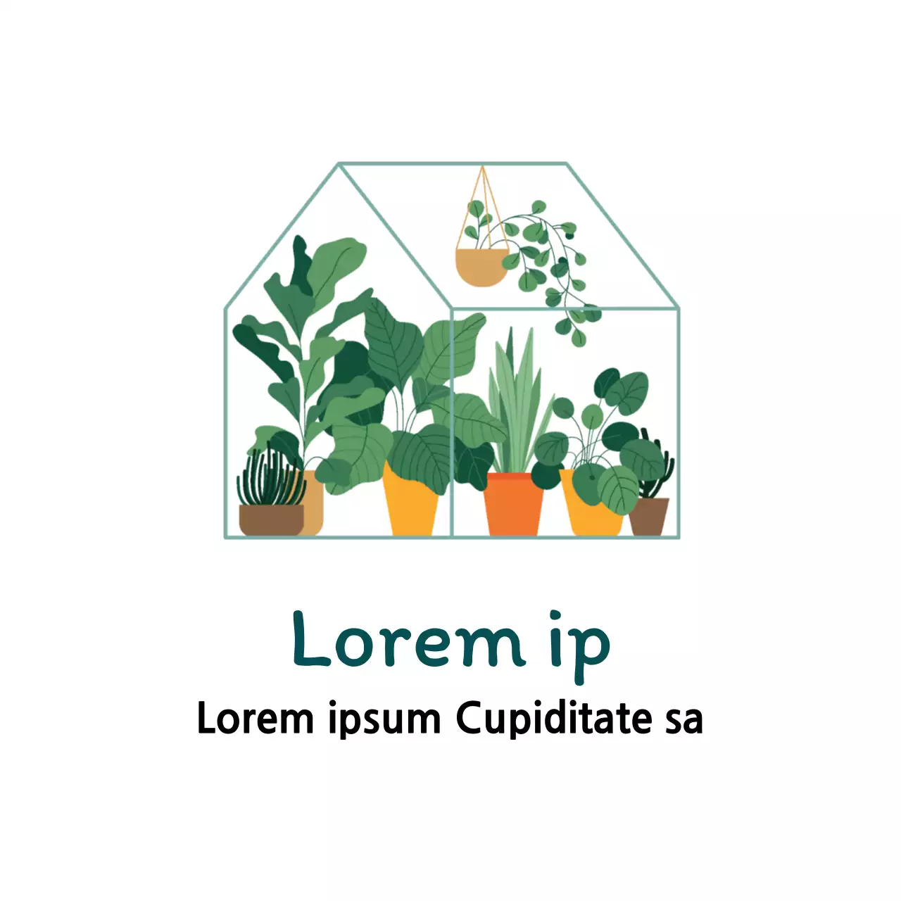 Etiqueta blanca verde ilustración jardín botánico limpio